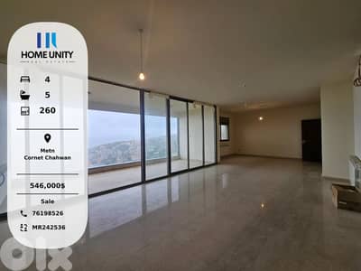 luxurious apartment with sea view for sale in Cornet Chahwan, Metn