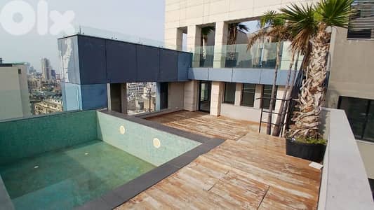 Luxurious Penthouse for Sale in Achrafieh, Pool, Terrace, open view.