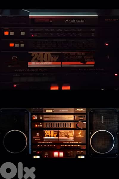 Vintage XBass BoomBox with original remote control / sharp Since 1980