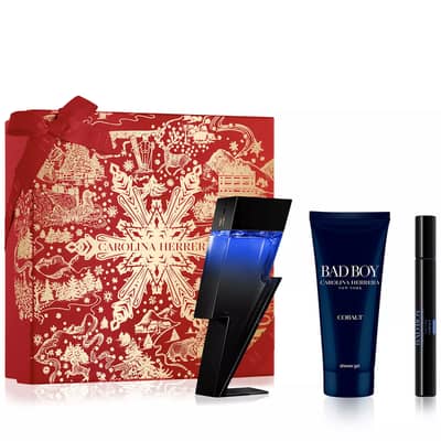 Carolina Herrera Bad Boy Cobalt Elixir Gift Set (EDP 3.4 oz + Shower Gel 3.4 oz + Travel Spray 0.34 oz) (Men)