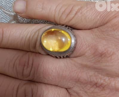 Peridot silver ring weight 18.5 grs خاتم فضة زبرجد وزن ١٨،٥ غرام