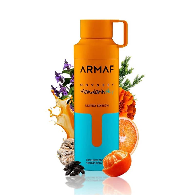 Armaf Odyssey Mandarin Sky / Elixir Body Spray 200 mL – For Men 1