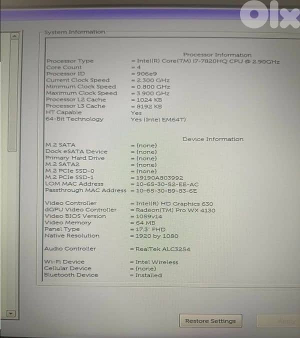 Dell Precision 17 7720 4