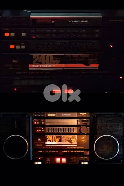 Vintage XBass BoomBox with original remote control  Since 1980 قديم