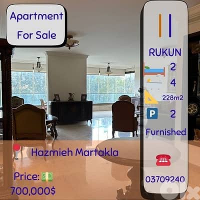 Apartmentfor sale in Hazmieh /New Martakla 228m2 fully furnished $700K