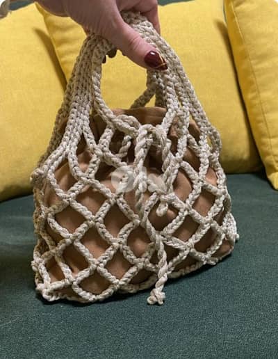 hand made modern bags  crochet strong washable cord