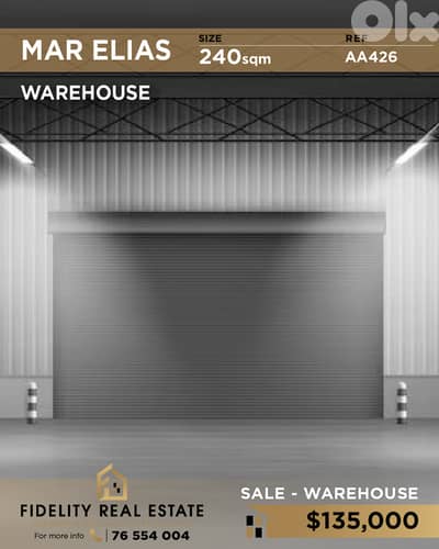 Warehouse for sale in Mar Elias AA426 مستودع  للبيع في مار إلياس