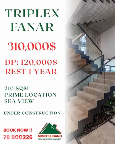 Under Construction 210 sqm Triplex For Sale in Fanar+ Installment Plan