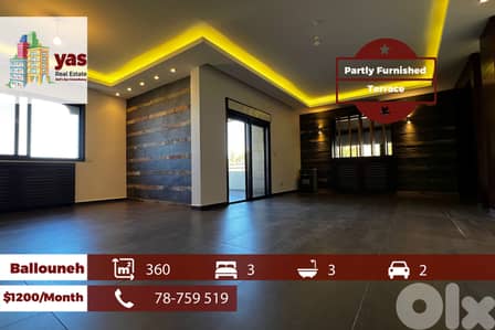 Ballouneh 360m2 | Partly Furnished | Terrace | Panoramic View | KS