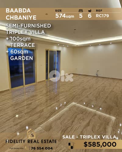 Villa for sale in Baabda RC179 فيلا للبيع في