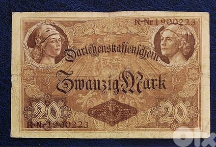 Germany Berlin 1914 WWI 20 Mark Minerva & Mercury