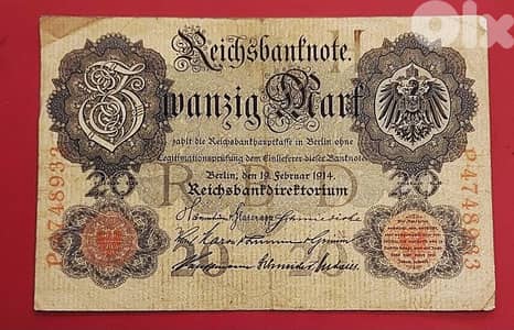Germany Berlin 1914 WWI 20 Mark