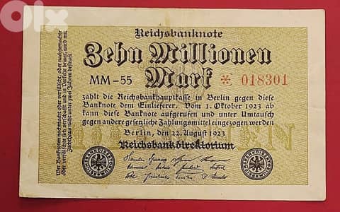 Germany Berlin 1923 10 Million Mark Weimar Republic