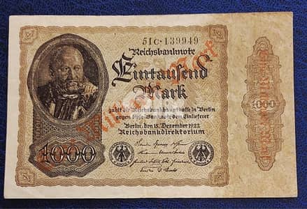 Germany Berlin 1922 1 Billion Mark Weimar Republic