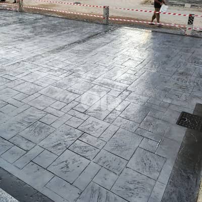 باطون ملون ومطبع Stamped concrete