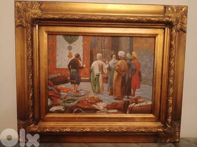 تابلو أنتيك خشب رسم يدوي