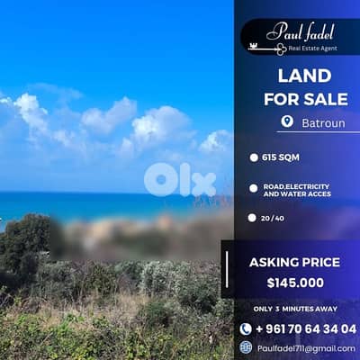 Prime land for sale in Batroun with a stunning sea view