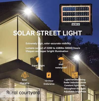 Bifacial Solar Light 300W and 400W Motion Sensor and remote