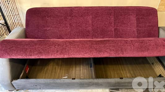 sofa bed +one smallصوفا بيد
