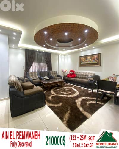 123 sqm Apartment For Sale in Ain El Remmaneh with 25 sqm Mezzanine