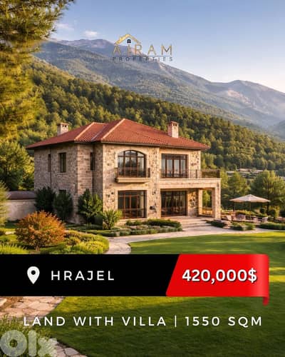 For Sale | 1550 sqm Land with Villa Located in Hrajel,close to Chabrou