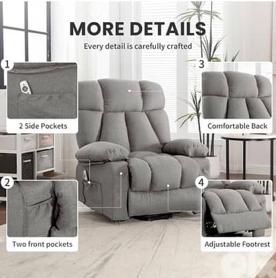 Yaheetech Padded Reclining Chairs for Living Room
