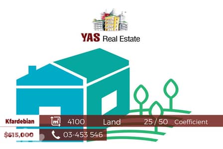 Kfardebian 4100m2 | Land With A Building | Ratio 25 / 50 | WA