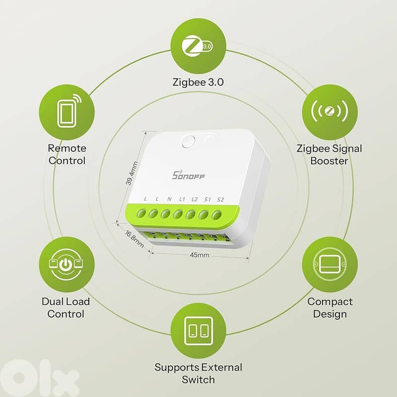 Sonoff MINI DUO 2-Gang Zigbee Smart Switch MINI-ZB2GS 4