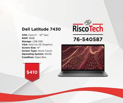 Dell Latitude 7430 14” - Core i7-12th – RAM 16GB – SSD 256GB - لابتوب