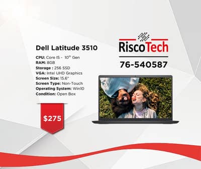 Dell Latitude 3510 15.6” - Core i5-10TH – RAM 8GB – SSD 256GB - لابتوب