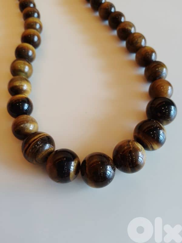 Unique Women Necklace Tiger Eye Beads 1