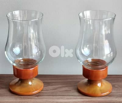 Vintage Glass Candle Holders