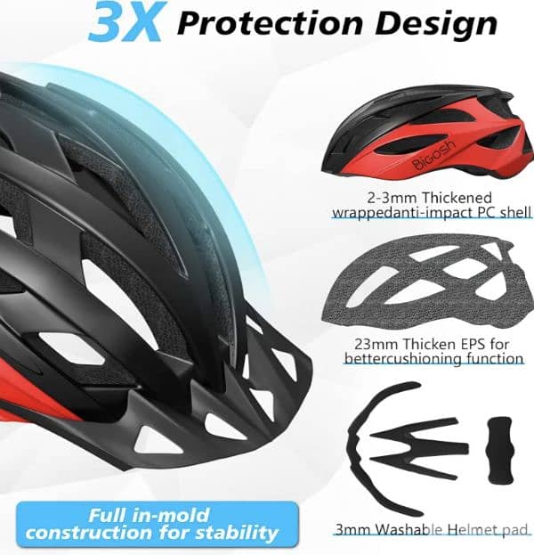BiGosh bicycle helmet, adjustable,for mountain& road bikes_4$ delivery 1