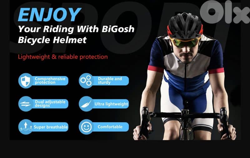 BiGosh bicycle helmet, adjustable,for mountain& road bikes_4$ delivery 8