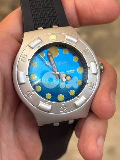 Vintage rare HYDROSPACE Swatch Irony Scuba Aluminum 200m-1997 Diving