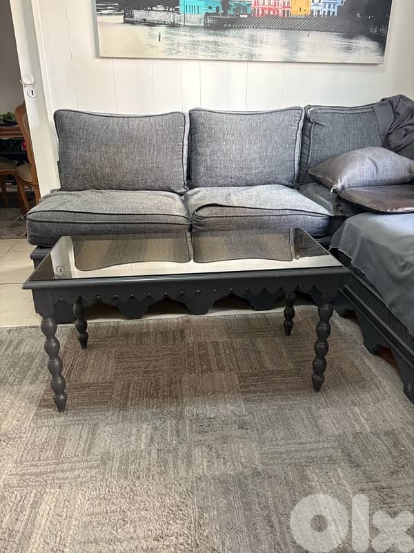 3 wood table plus glass cover 2