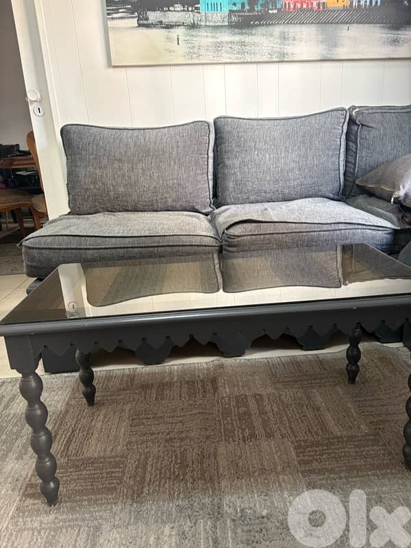 3 wood table plus glass cover 3