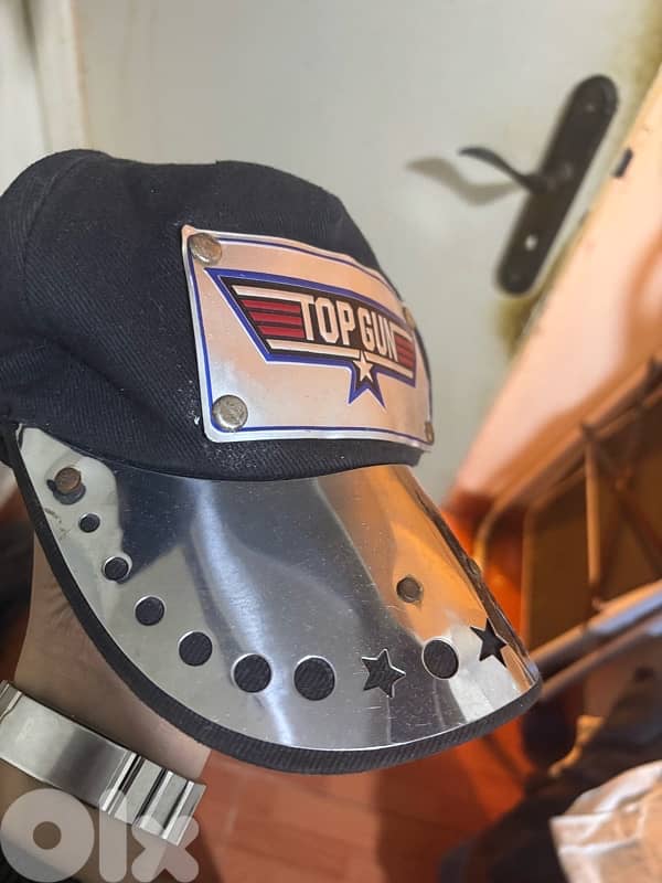 VINTAGE Top Gun Hat-Metal Logo Plate,Chrome Visor-Collector’s Item 2