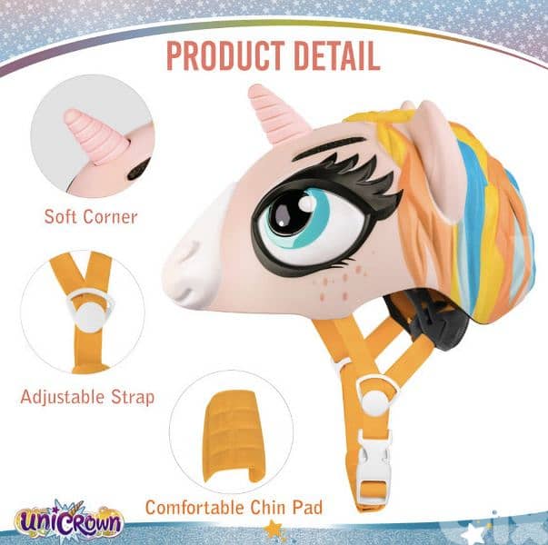 ANIMILES Kids bicycle & multi sports Helmet, 3D Unicorn/4$ delivery 1