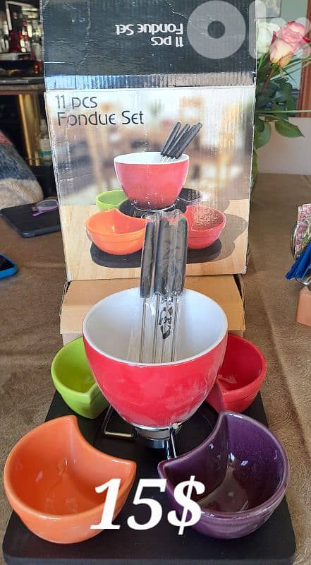 Fondue set 11 pieces never used 2