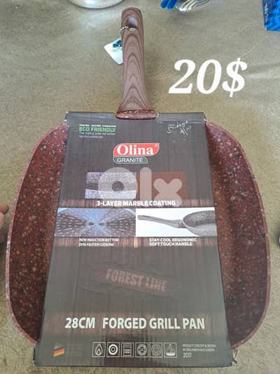 Non stick 28 cm forged grill pan