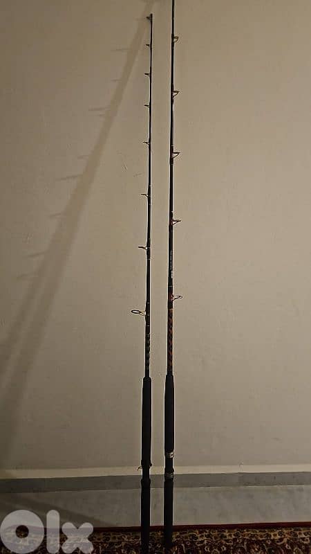 Fishing- 2x Tuna Rods + reel 5