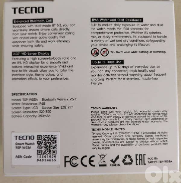 Tecno watch 3 Active 1