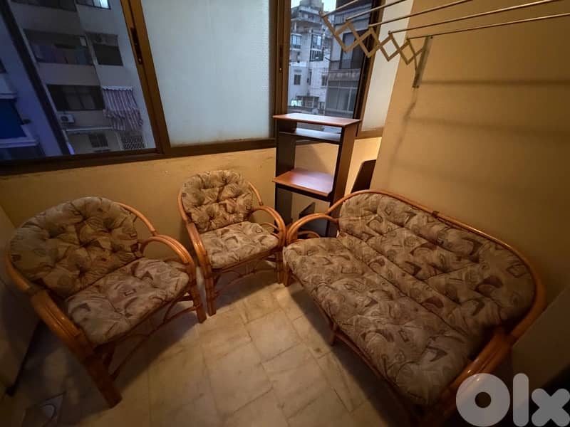 3 bamboo sofas + PC desk 3