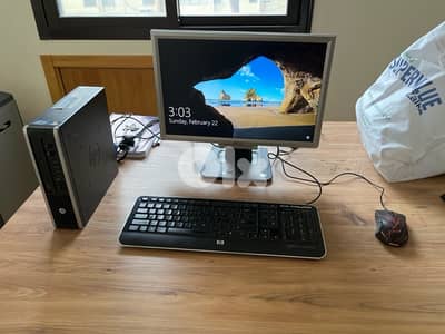HP office computer + screen + keyboard + gaming mouse