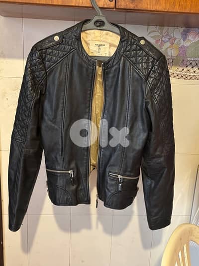 Pull & Bear Real Sheep Leather Biker Jacket - Women’s Medium