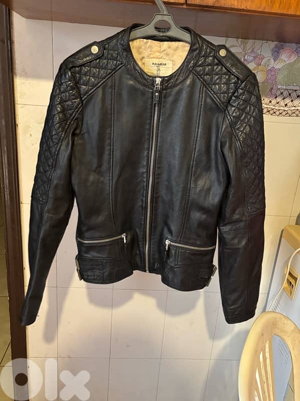 Pull & Bear Real Sheep Leather Biker Jacket - Women’s Medium 6