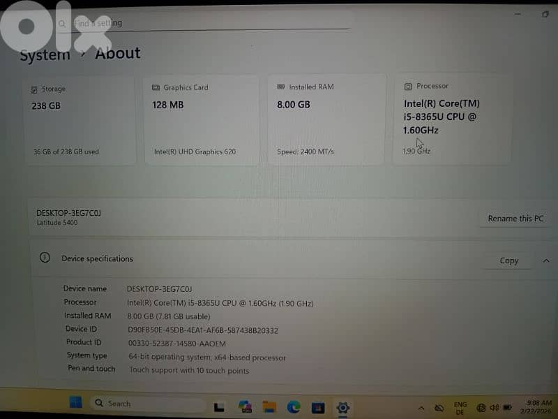 Dell laptop i5 8th generation 1