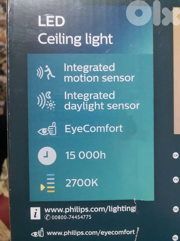 PHILIPS LED Mauve Ceiling Light with Motion Sensor 1