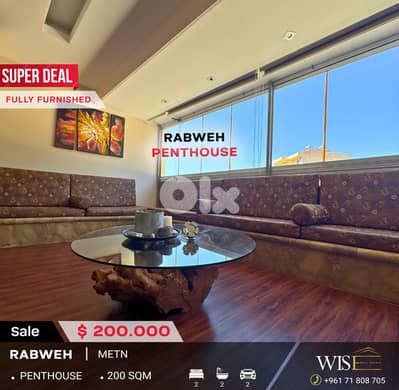 Stunning 200 SQM Penthouse for SALE in Rabweh!